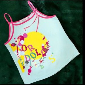 Christian Dior Girls💓“Dior Dolls” Cotton & Elastane Graphic Tank Top, Size 12A